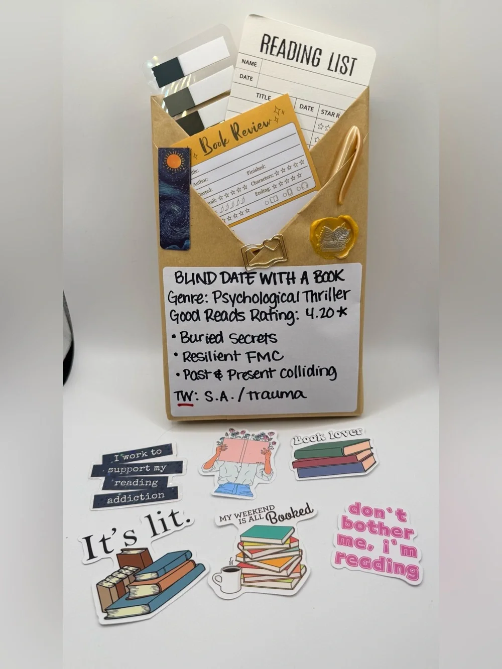 Blind Date With A Book #12 - Psychological Thriller Book + Accessories
